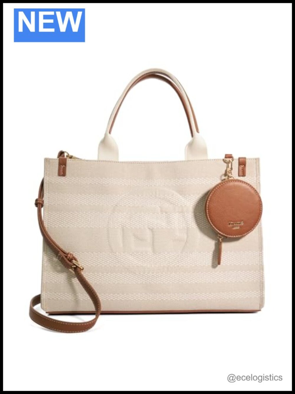 Large Canvas Tote with Removable Strap and Detachable Coin Purse